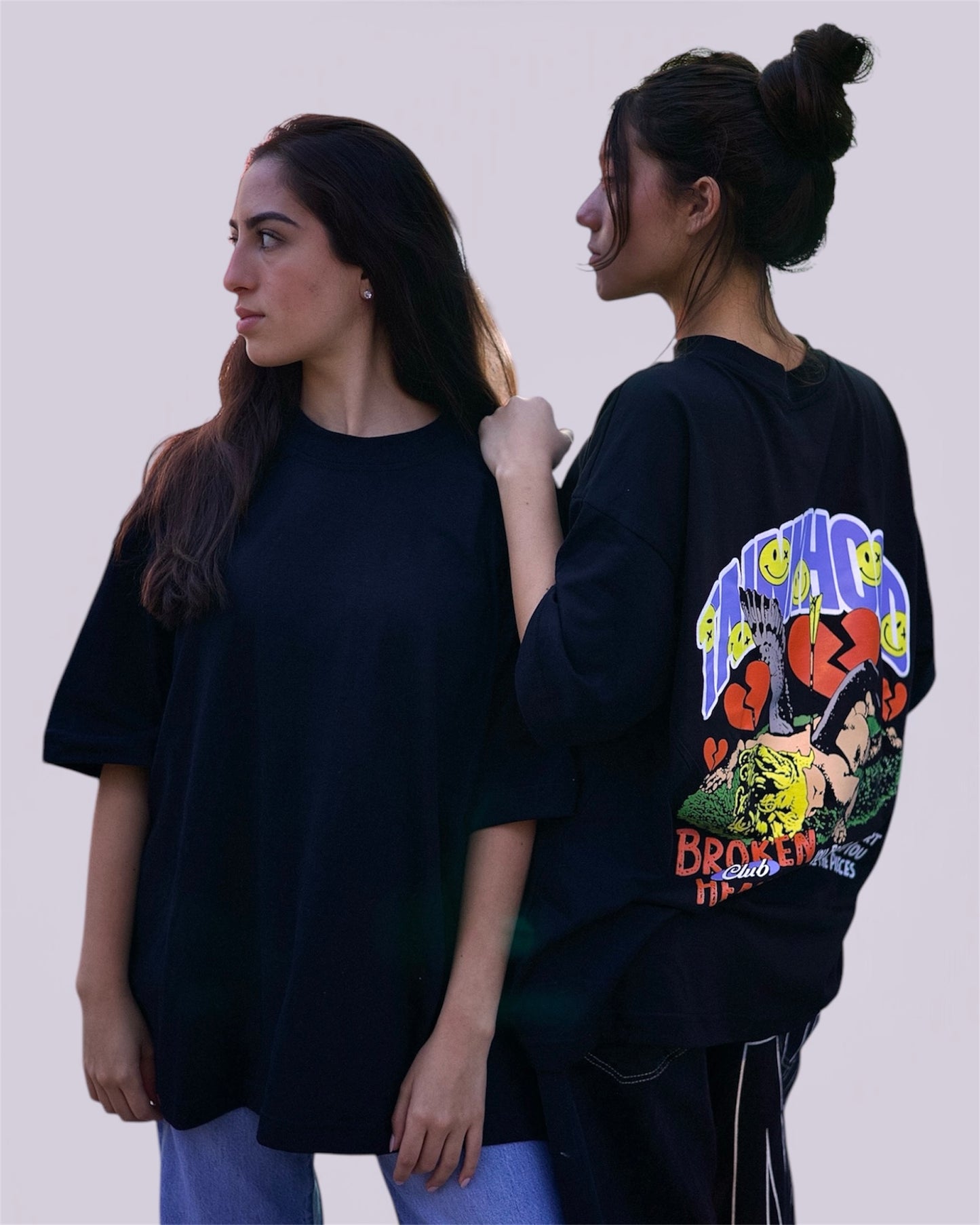 Fallen Cherub Black Oversized Tee